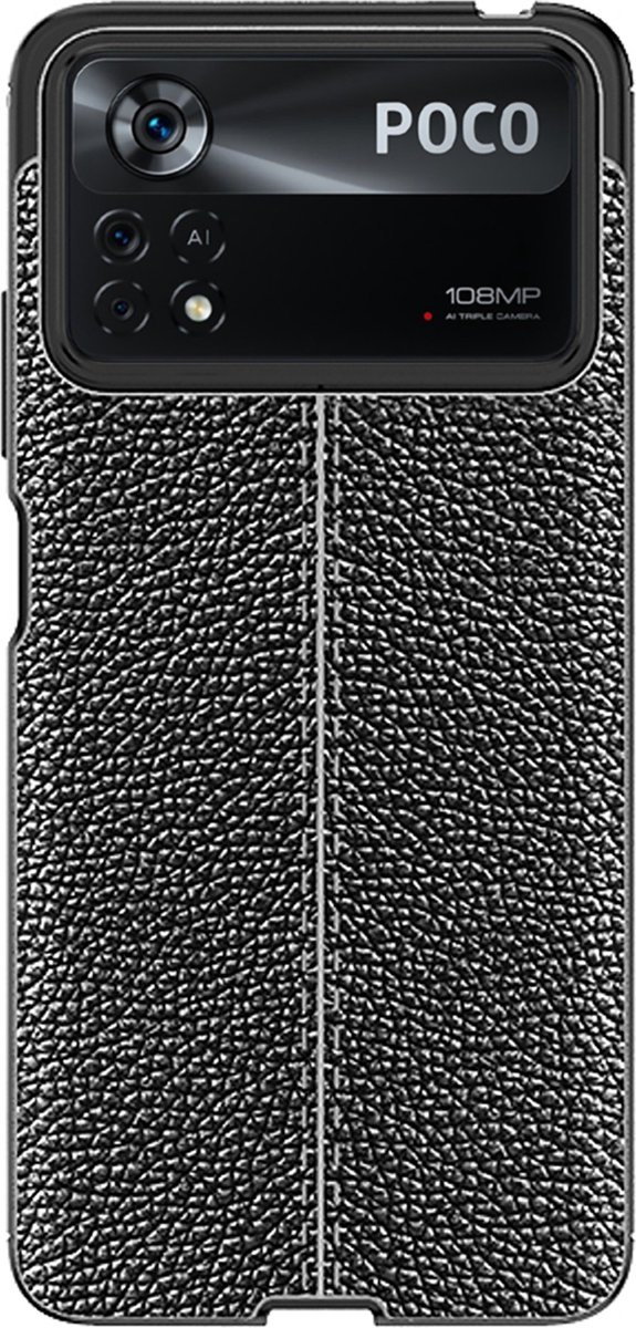 Cazy hoesje geschikt voor Poco X4 Pro - TPU Hoesje Flexibel Soft Design - Zwart