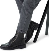 No Stress - Femme - Boots à lacets en cuir noir - Taille 36