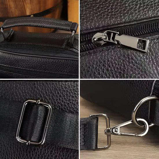 WoYoW® - Sac bandoulière en cuir pour homme - Sacs messagers - Sacs à main - Cuir véritable - Tablette - Bandoulière - Office - Café