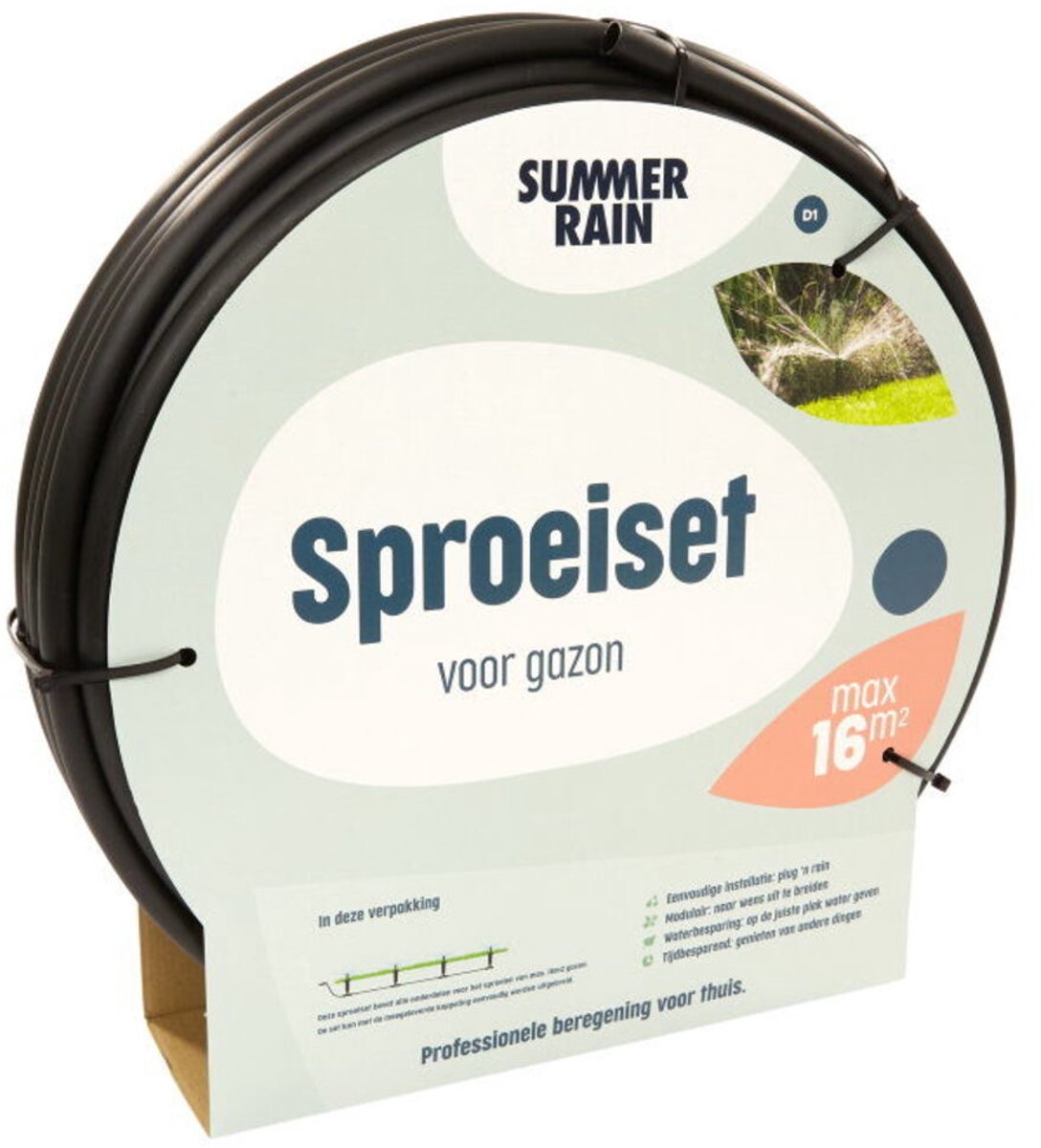 SummerRain - beregeningssysteem - sproeiset gazon - 4 sproeiers - 16 m²
