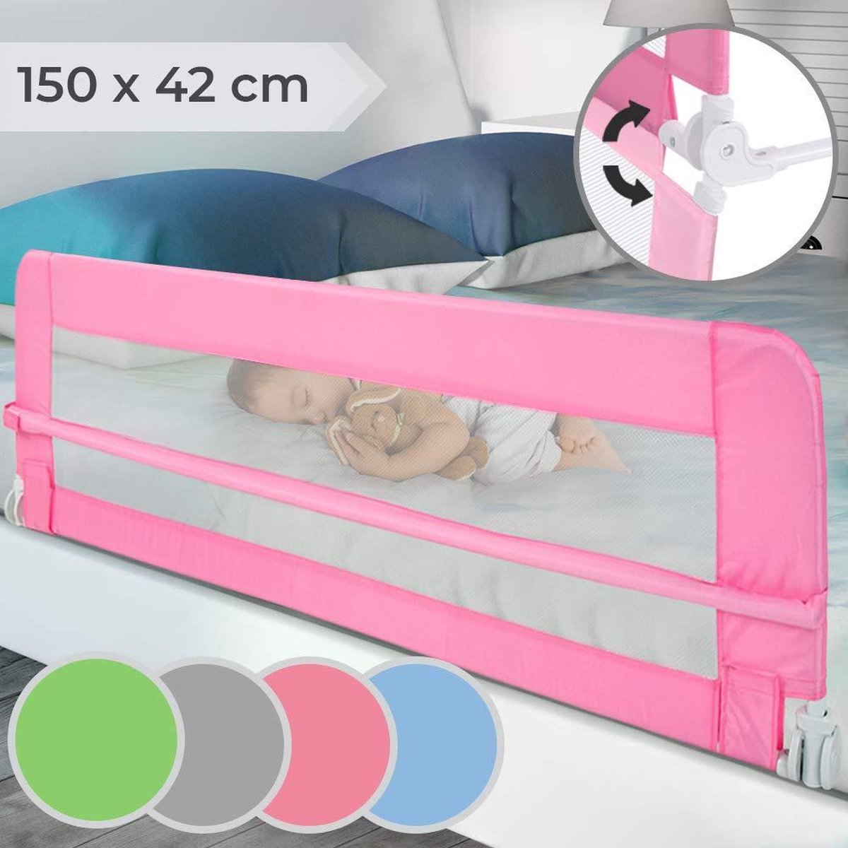 Kinderbed Rooster - 102x42cm - Roze Kinderbed Rooster - 102x42cm - Roze