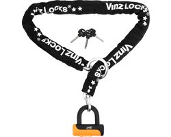 VINZ Tibba ART 2 Fietsslot | 120cm lang & Lichtgewicht Kettingslot: 2,5kg | Goedgekeurd vr Verzekering van Fietsen, E-bikes, Fatbikes & Bakfietsen| Extra Reikwijdte door Loop | 3 sleutels