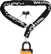 VINZ Tibba ART 2 Gekeurd Kettingslot | Lichtgewicht Fietsslot: 2kg | Goedgekeurd vr Verzekering van Fietsen, E-bikes, Fatbikes & Bakfietsen| Extra Reikwijdte door Loop | 90cm