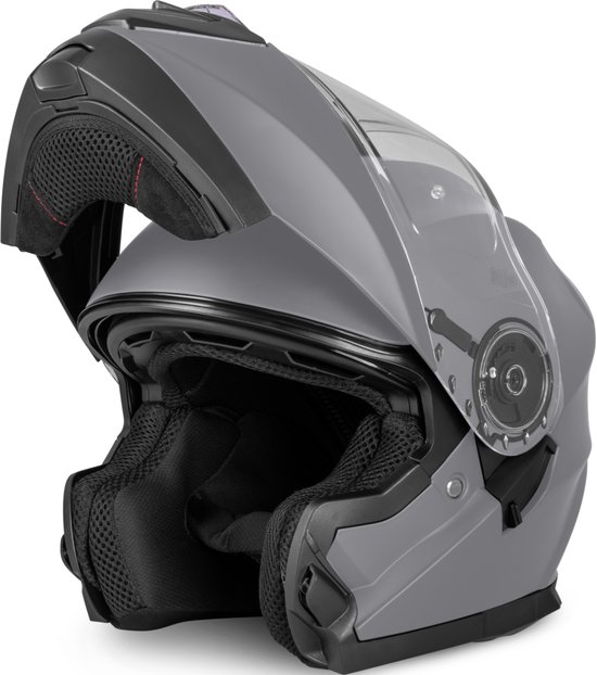 VINZ Santos System Casque / Casque de moto / Casque de scooter - Titane mat