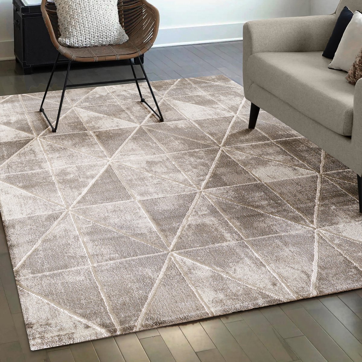 Muratap Harmony Mystic Abstract Vloerkleed Beige- 160x220 CM