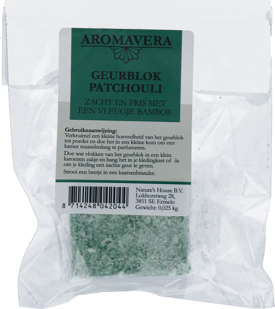 Goedkoopste Aroma Vera - Amberblokje - Geurblokje - Patchouli - Voor langdurige geur - 1 stuks
