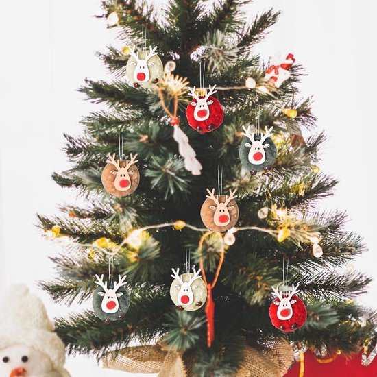 Fonyet 9 stuks Kerstmis windspel knutselset kinderen houten