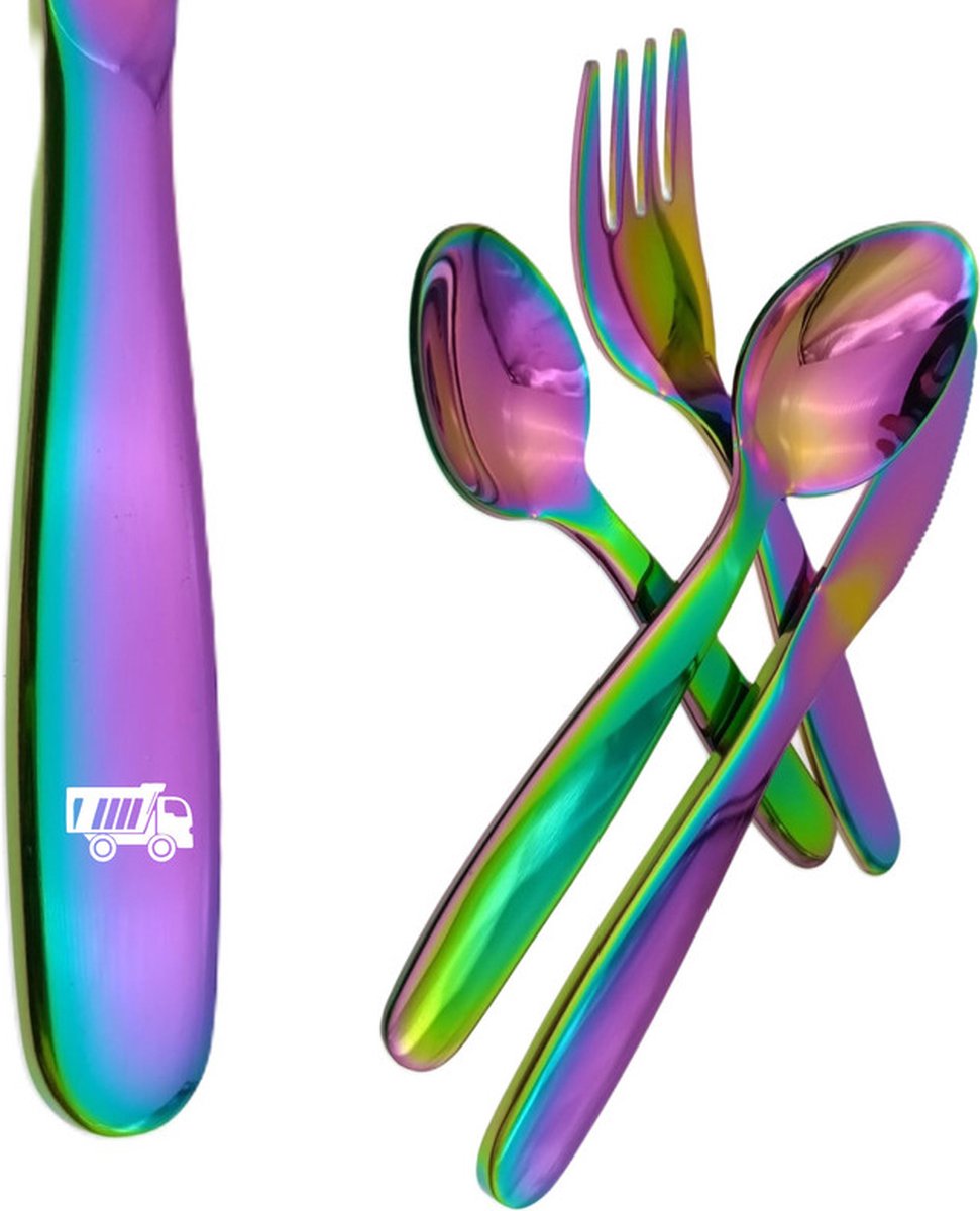 Goedkoopste Kinderbestek Met Gravering - Olie - Kiepwagen