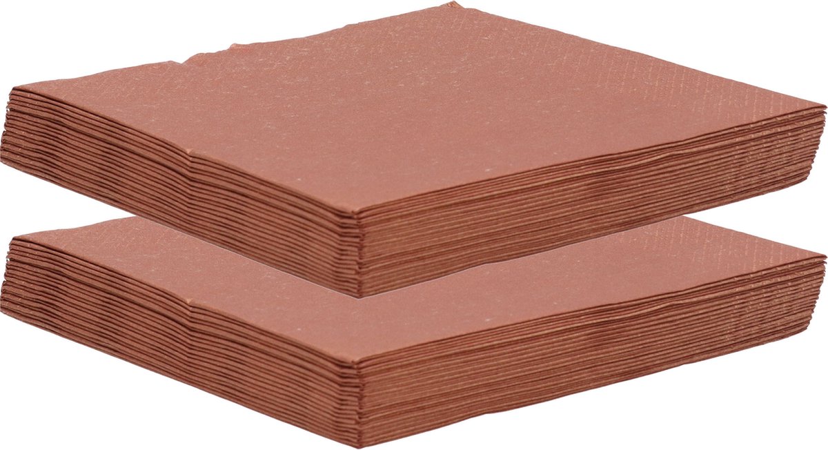 Maki uni servetten - 40x st - 33 x 33 cm - koper - lunch/diner servetten
