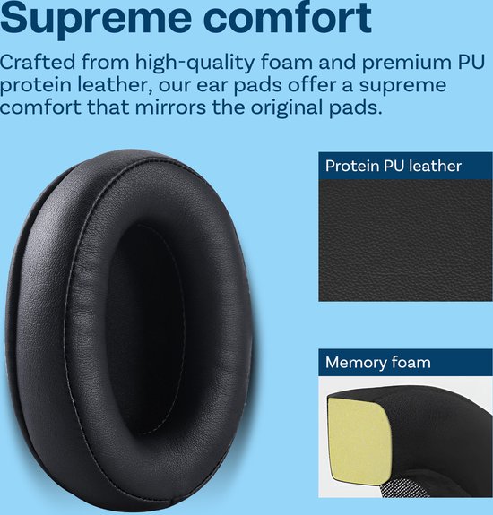 Geekria Vervangende oorkussens voor ATH-M50, Bose QC25/QC3, Sony MDR 7506 en andere grote of middelgrote hoofdtelefoon
