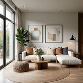 Rond jute vloerkleed naturel 200cm Mrcarpet