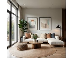 Rond jute vloerkleed naturel 200cm Mrcarpet