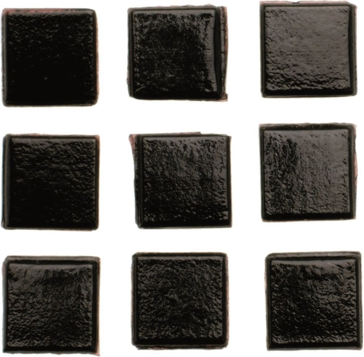 Glorex mozaiek steentjes/tegeltjes - vierkant - 560x stuks - zwart - 1 x 1 cm