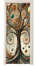 Poster de porte 85x205 cm - Sticker porte Arbre de vie - Arbre - Abstrait - Moderne - Film autocollant pour meuble - Film porte salon - Papier peint fotobehang intérieur - Film adhésif porte - Stickers porte - Sticker porte - Décoration chambre