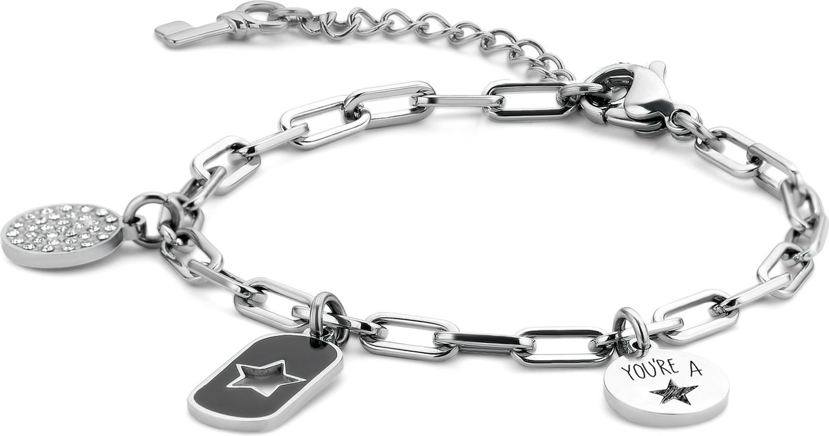 Special Moments 8KM-BL0001 Stalen armband - 16,5 + 3 CM - You're a star - Zilverkleurig