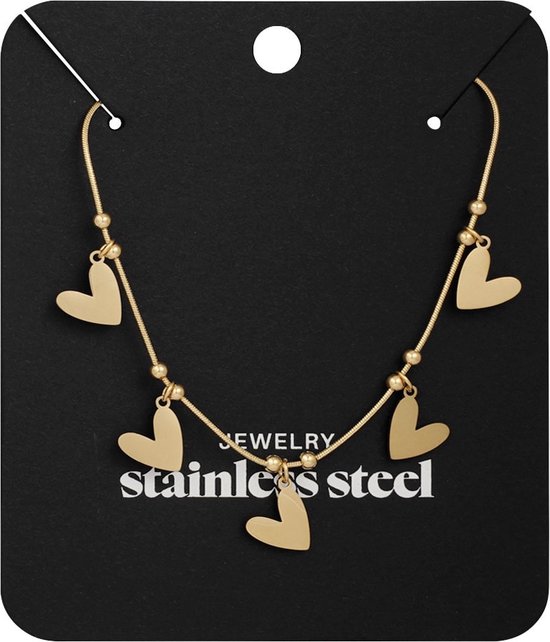 Yehwang ketting - Heart to heart ketting - Goudkleurig - Stainless steel