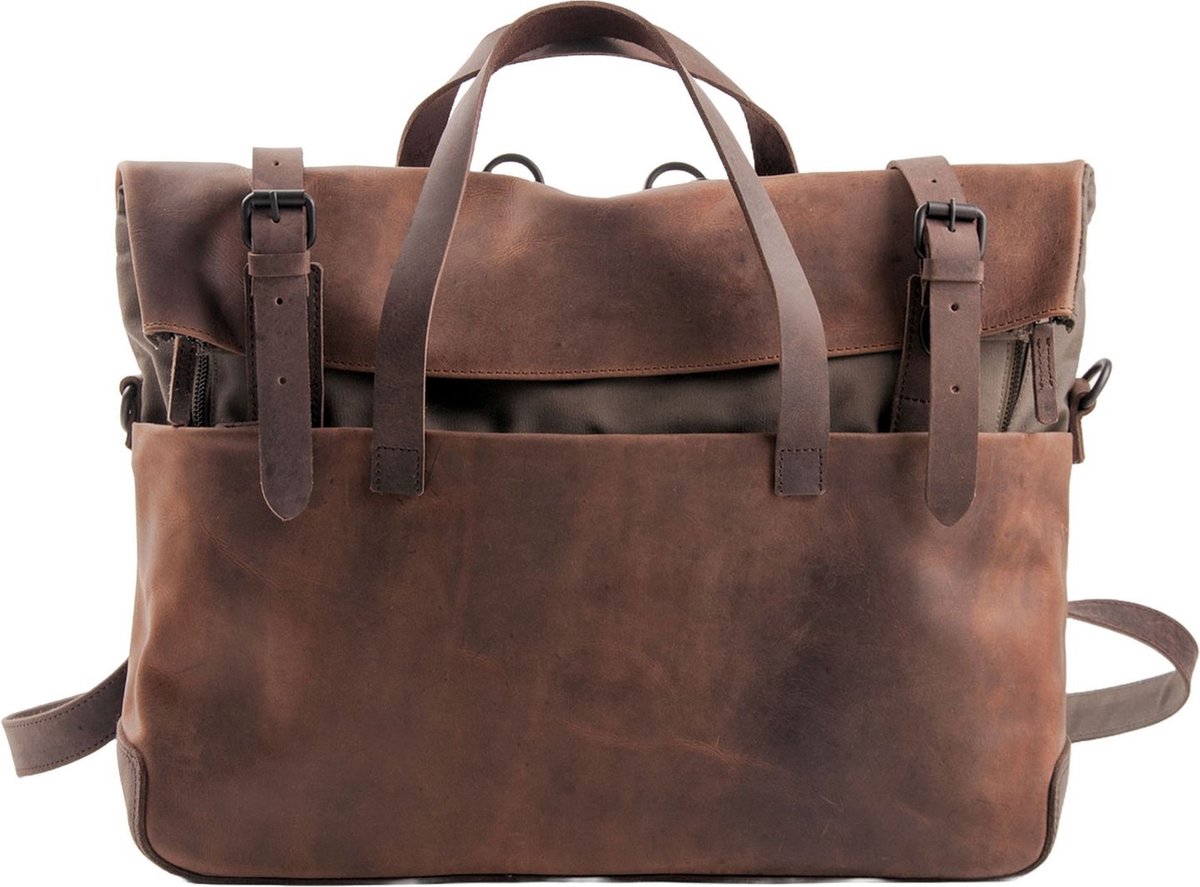 Harold's Twister aktetas leer 49 cm Laptopvak - 41cm (17 duim) - natur