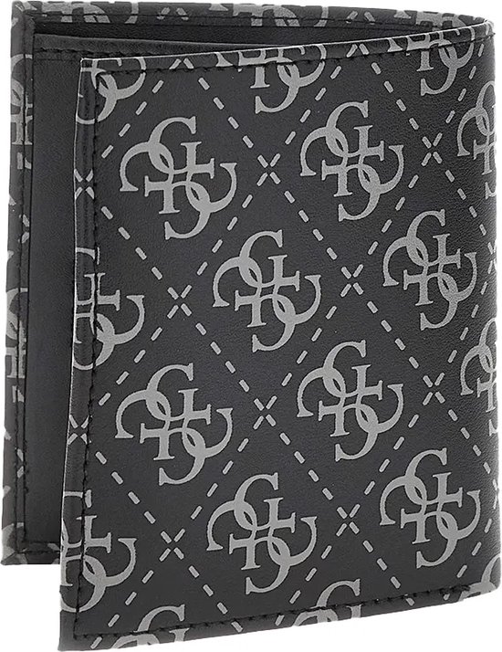 GUESS Cuir Porte-monnaie Mito Small Billfold Wallet With Coinpocket Dark Black Noir