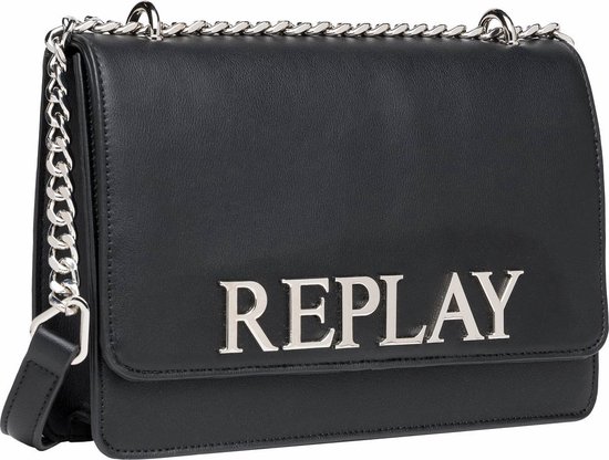 REPLAY Sac à épaule bandoulière Sac de soirée Crossbody Bag Black Noir