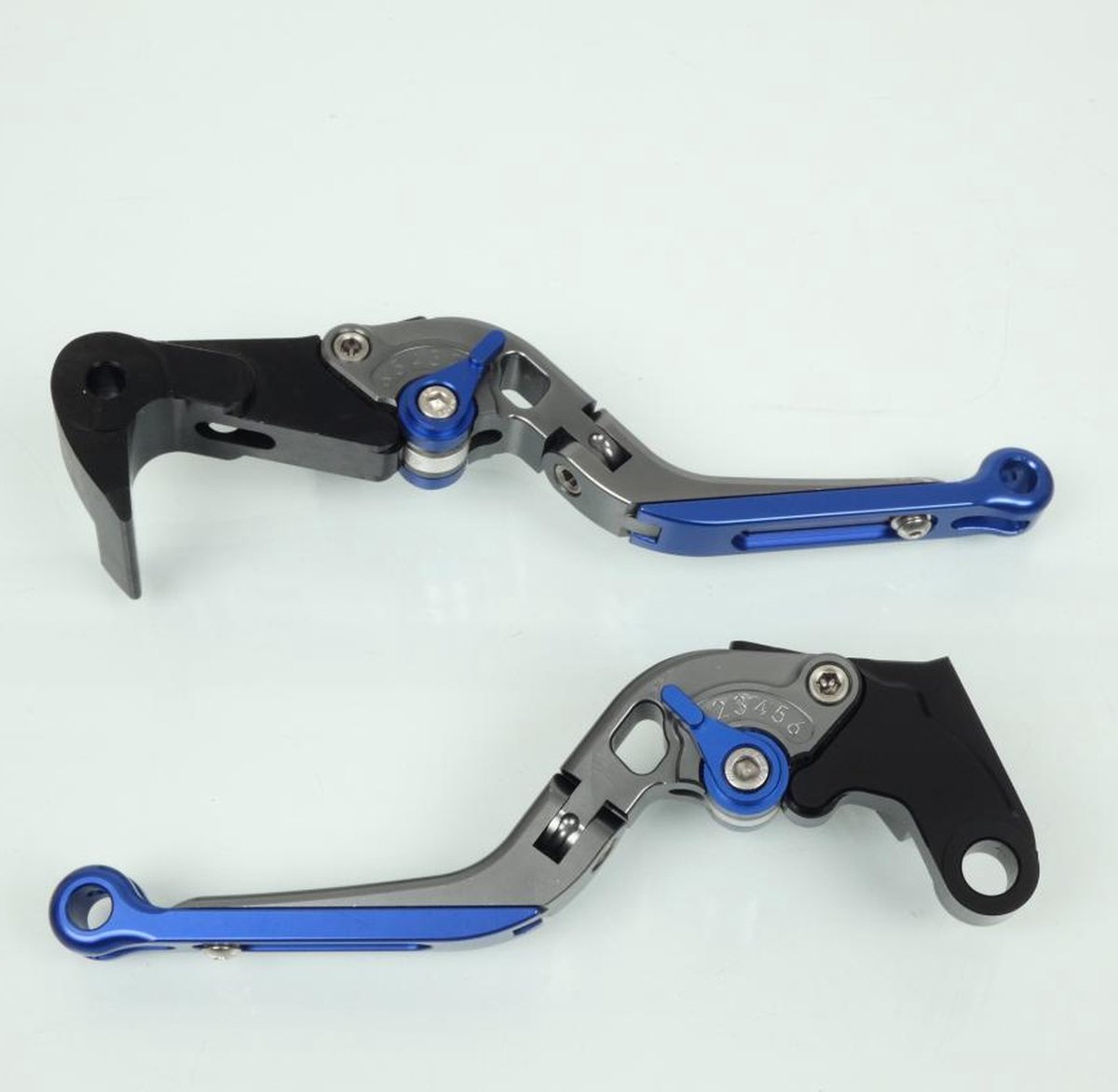 Levier frein embrayage pour moto Yamaha 1000 YZF R1 2015 à 2017 alu gris / bleu