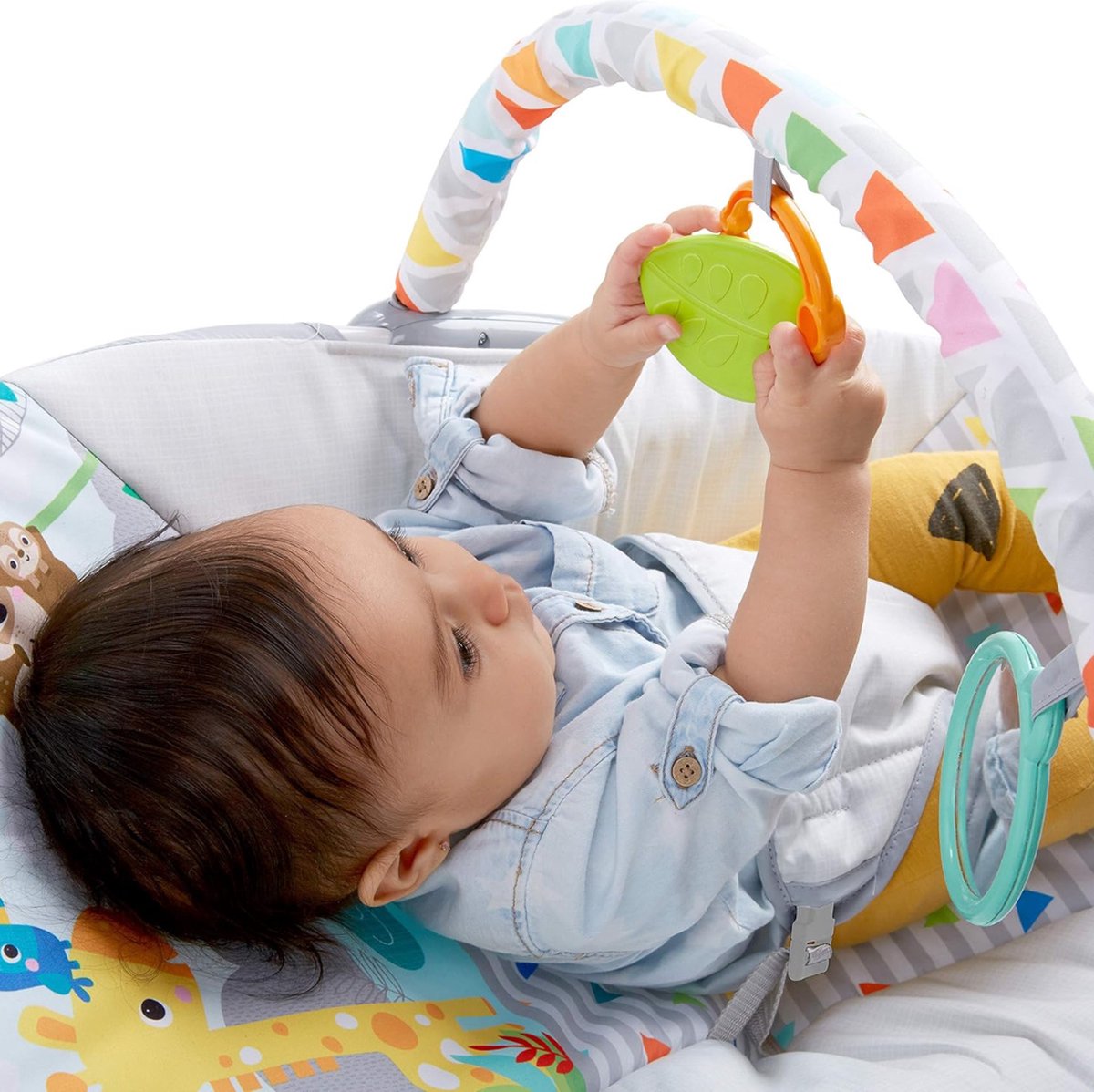 White-Label® Elektrische Schommelstoel Baby - Baby Swing - Wipstoel Baby's met Speelboog - Multikleur thumbnail 3
