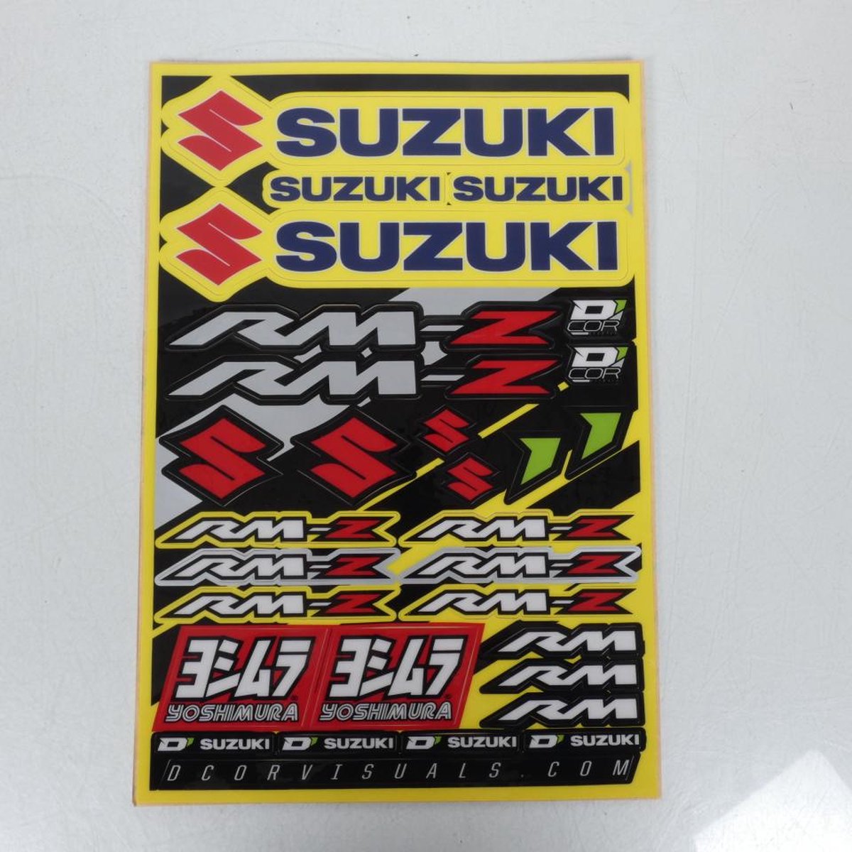 Planche Autocollant 28x41.5cm D'CORVISUALS pour moto Suzuki RMZ 40-40-100