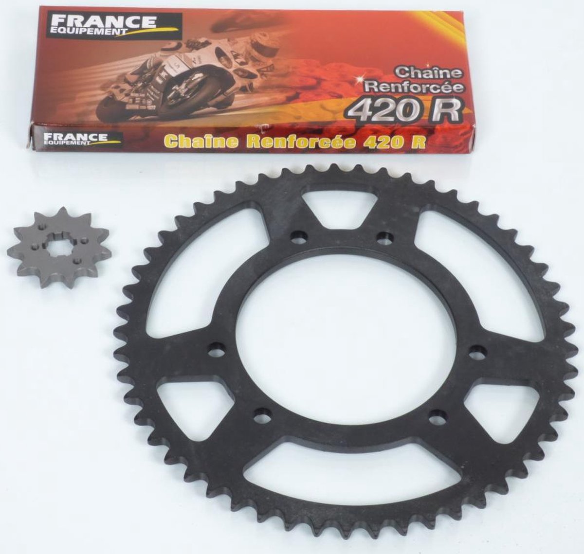 kettingset france uitrusting voor motor gilera 50 smt 2007 tot 2010 11x 53 steek 420 Ø105mm nieuw