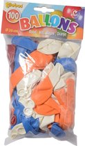 Ballon 25cm rouge / blanc / bleu / orange 100 pièces Coupe du monde 2014