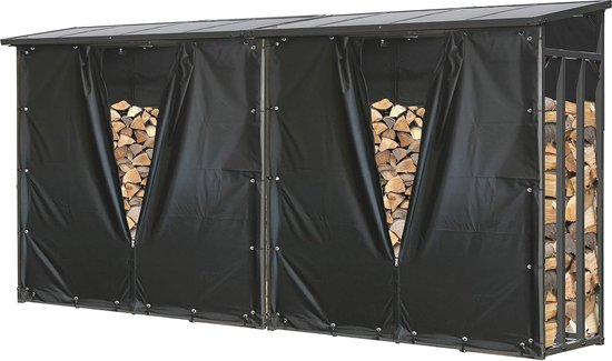 Quick Star Étagère à bûches en métal 272 x 25 x 95 cm avec Housse de