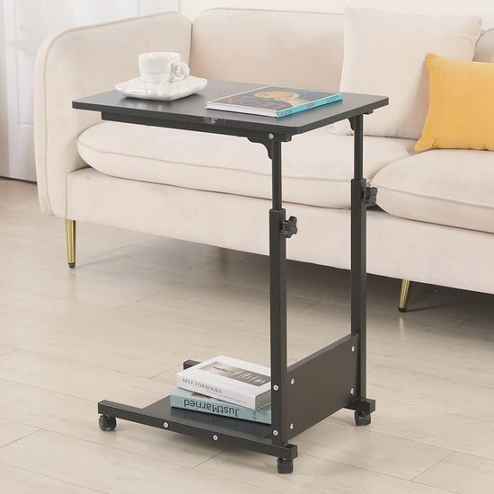 Babycombi opvouwbare commode met wieltjes, aankleedkussen, veiligheidsgordel en opbergvakken, mobiele luiertafel met hoogteschaal voor baby's onder 15 kg of 0-1 jaar, 63 x 80 cm (zwart