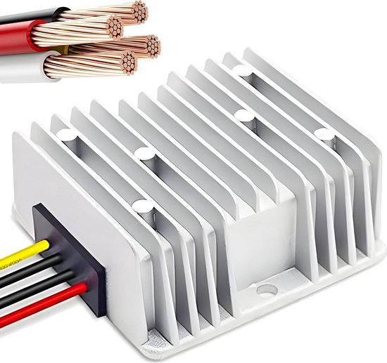 Spanningsomvormer DC 18V naar 12V - Waterdichte Voedingsmodule voor Auto's, Vrachtwagens en Buitentoepassingen