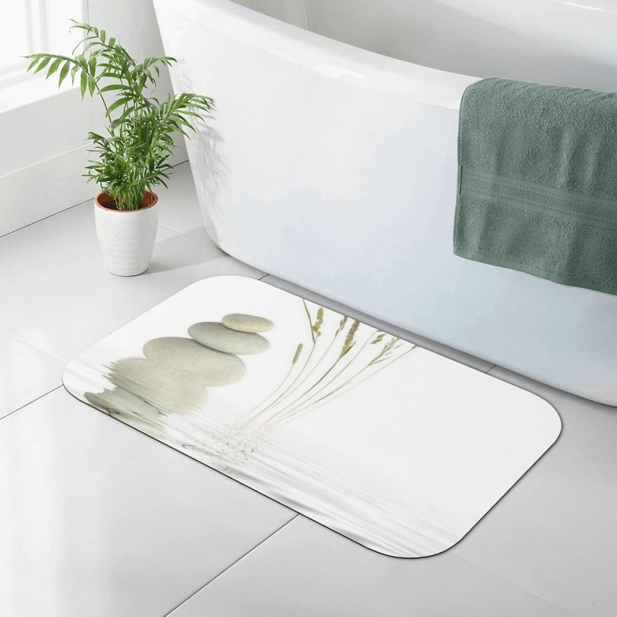 Super absorberende en sneldrogende antislip badmat voor badkamer - 19,7 x 80 cm