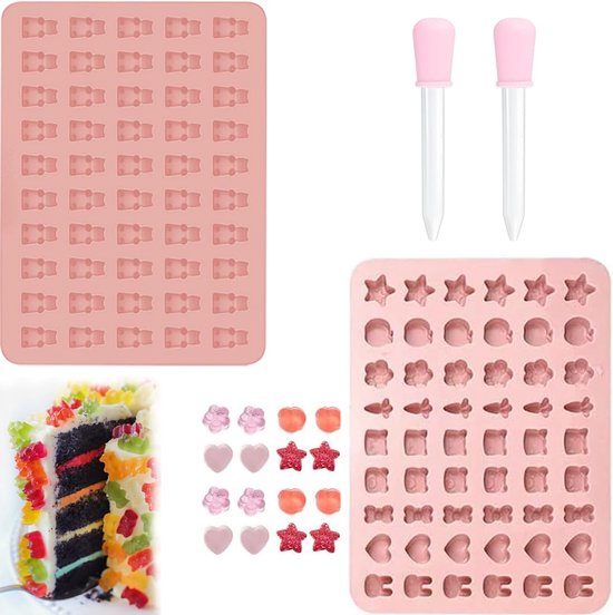 Siliconen gummy mallen - Gummy Bear Candy Mallen Trays | Hittebestendige siliconen mal van voedingskwaliteit voor snoep, gelei, gummy, fondant, chocolade, inclusief beer, colafles, oranje vorm