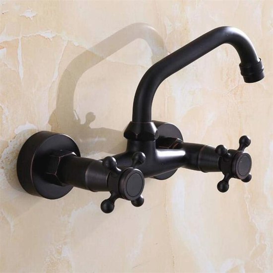 Goud messing wandmontage bidet kraan keramische kop mixer verwisselbare handgreep