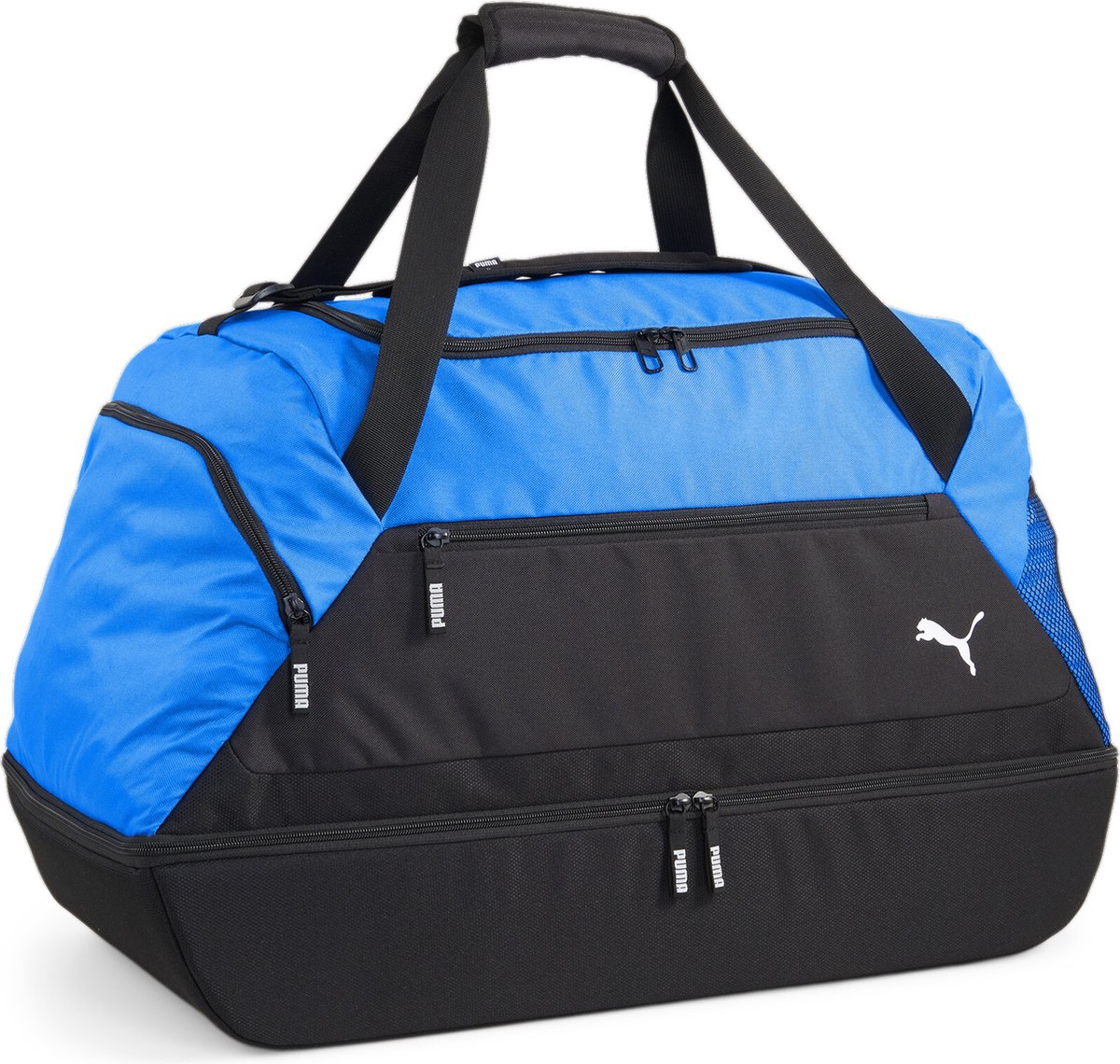 PUMA teamGOAL Teambag M BC (Boot Compartment) Unisex Sporttas - Electric Blue Lemonade-Puma Black