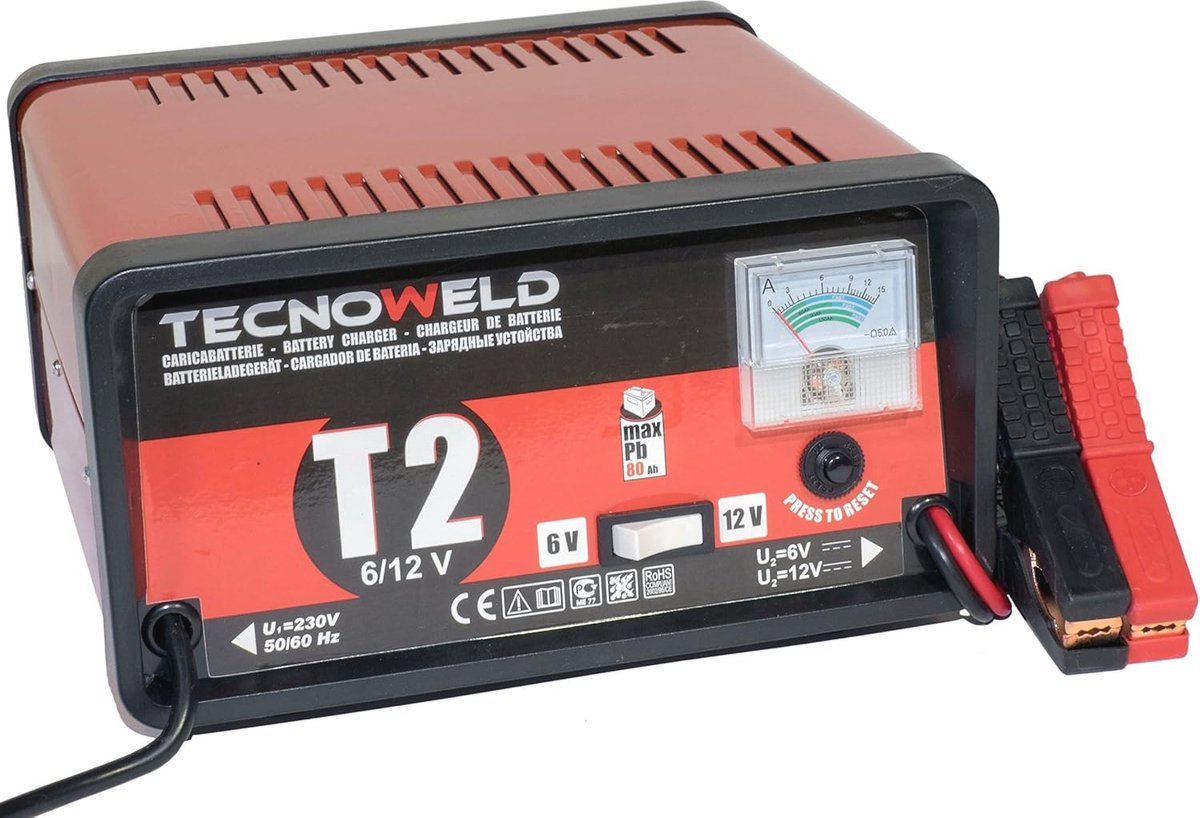 Acculader 6/12 V voor Auto en Motorfiets tot 80 Ah