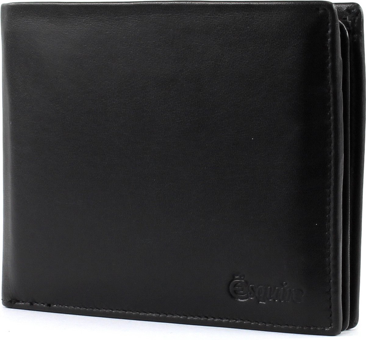 Esquire Leren Portemonnee New Silk Wallet Quer Black Zwart