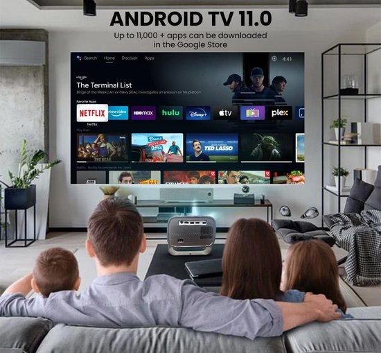 Remote Control Focus] Mini Beamer 1080P Android 10.0 Wall Projector