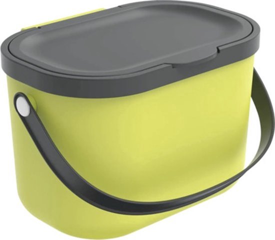 Rotho Albula afvalscheiders - GFT afvalbak - 3,2L - gerecycled materiaal - lime groen