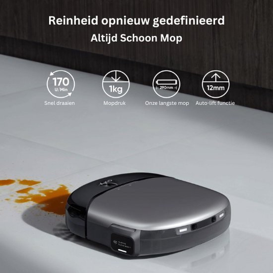 eufy Clean S1 Pro Robotstofzuiger All-in-One Station met dweilfunctie - Robot Vacuum - 8.000 Pa Zuigkracht, Slimme Obstakelvermijding, Multi-Level Mapping, Automatische dweilterugtrekking, Perfect voor dierenharen