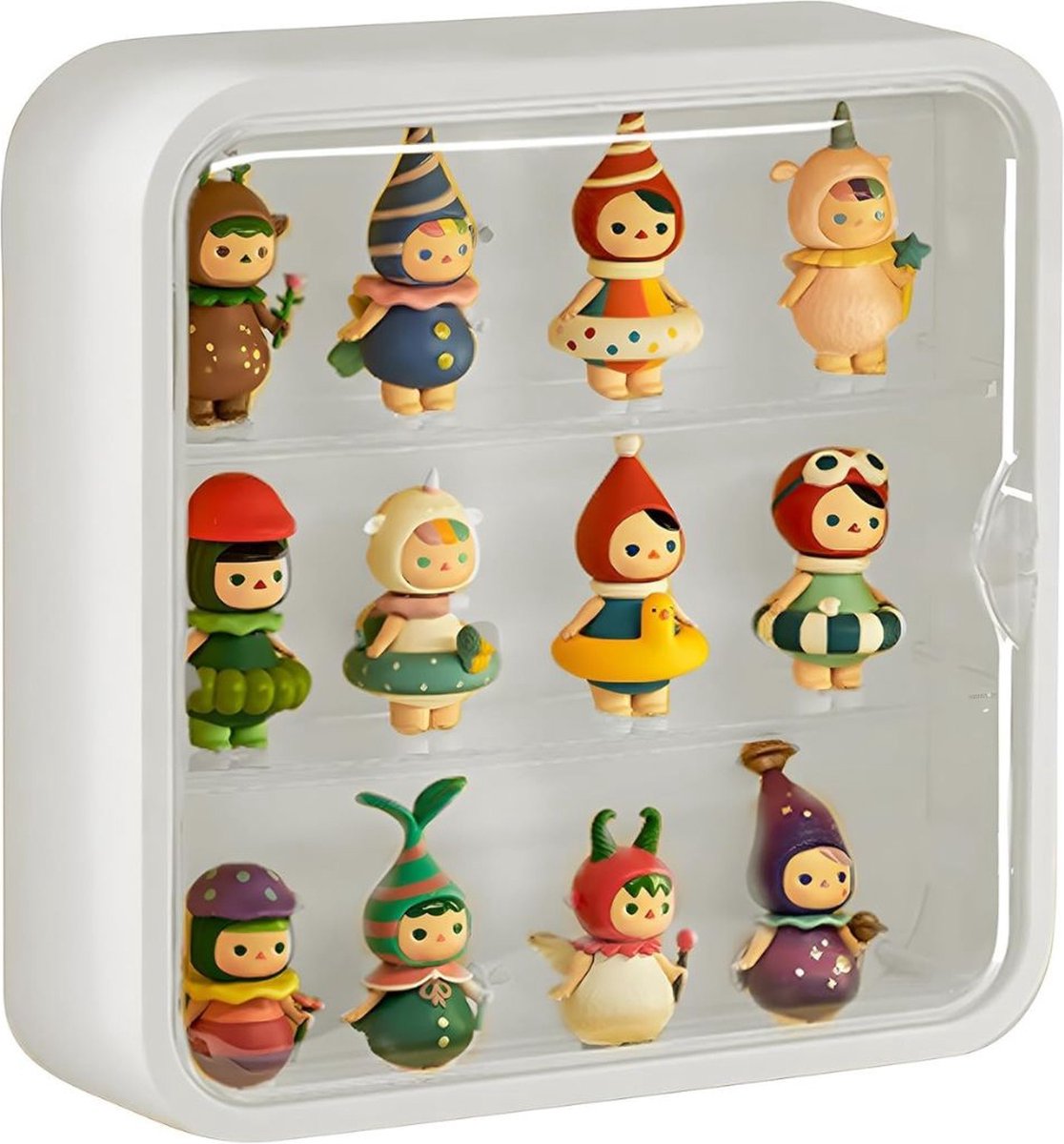 DD® Vitrinekast Hangend - Glazen Vitrinekast - Wandvitrine - 30x8x30cm - Wit