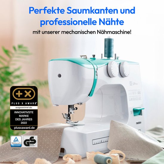 MEDION naaimachine met vrije arm SM60 (60 watt, 60 verschillende steekpatronen met knoopsgaten, led-naailampje, automatische draadinrijger, achteruitrijgknop, draadafsnijder, MD10689)
