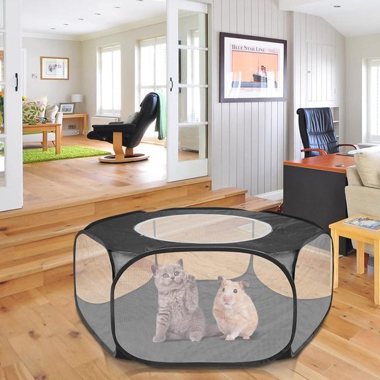WEONE Kooi Voor Kleine Dieren, Draagbaar Konijnenpark, Transparante Pop Up Tent Huisdieren Buiten Binnen Oefenhek Cavia S Hamsters Chinchilla S En Egels Roze 1961592051