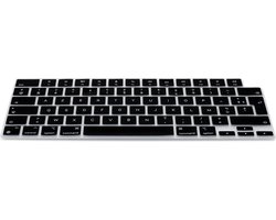kwmobile Keyboard Cover Compatible with Apple Macbook Air 15 2023 M2 (A2941) - AZERTY (France, Belgium) Layout Keyboard Cover Silicone Skin - Black