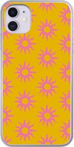 Coque de téléphone compatible avec iPhone 11 - Soleil - Rose - Jaune - Été - Coque en Siliconen