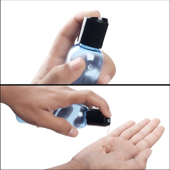 30 stuks plastic flessen om te vullen, 120 ml vloeibare flessen met disc-top-flip-dop, klapdeksel, lege flessen, reisflessen om te vullen voor cosmetica, shampoo, douchegel, crème van BENECREAT — afbeelding 3