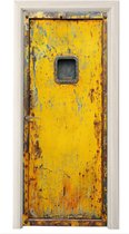 Poster porte 90x205 cm - Sticker porte Rouille - Industriel - Jaune - Porte - Film meuble autocollant - Film porte salon - Papier peint fotobehang intérieur - Film adhésif porte - Stickers porte - Sticker porte - Décoration chambre