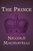 Boekcover van "The Prince" door Niccolò Machiavelli met een kroonafbeelding en paarse achtergrond.