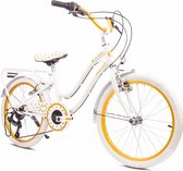 Heart Bike Fiets voor een meisje van 6 tot 10 jaar, 20 inch Wit goud, 6 versnellingen Shimano, kinderfiets in hoogte verstelbaar