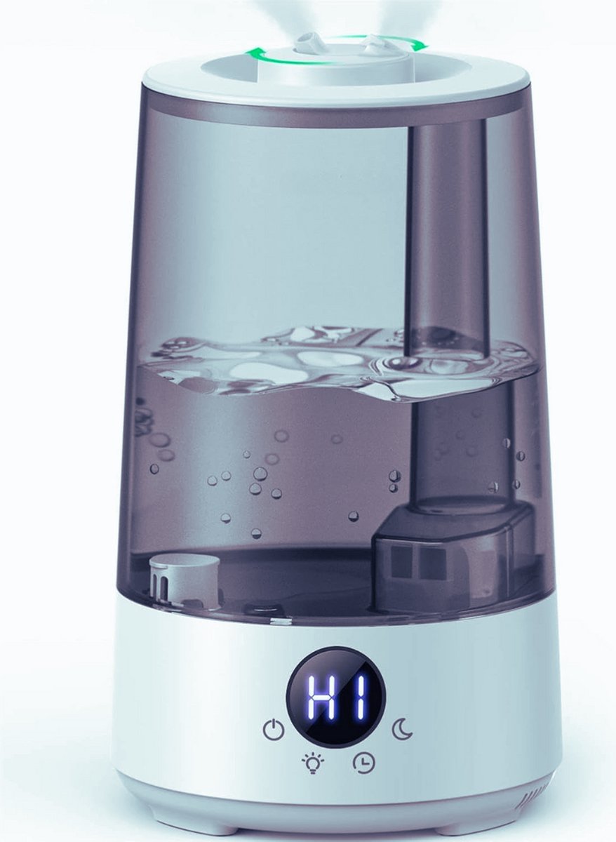 Goedkoopste Stille Slaapkamer Luchtbevochtiger 3.6L Met Aroma Diffuser - 34 Uur Werktijd - 7 Kleuren Nachtlampje - BPA-vrij - Voor Babykamer – SilentSpray Technologie